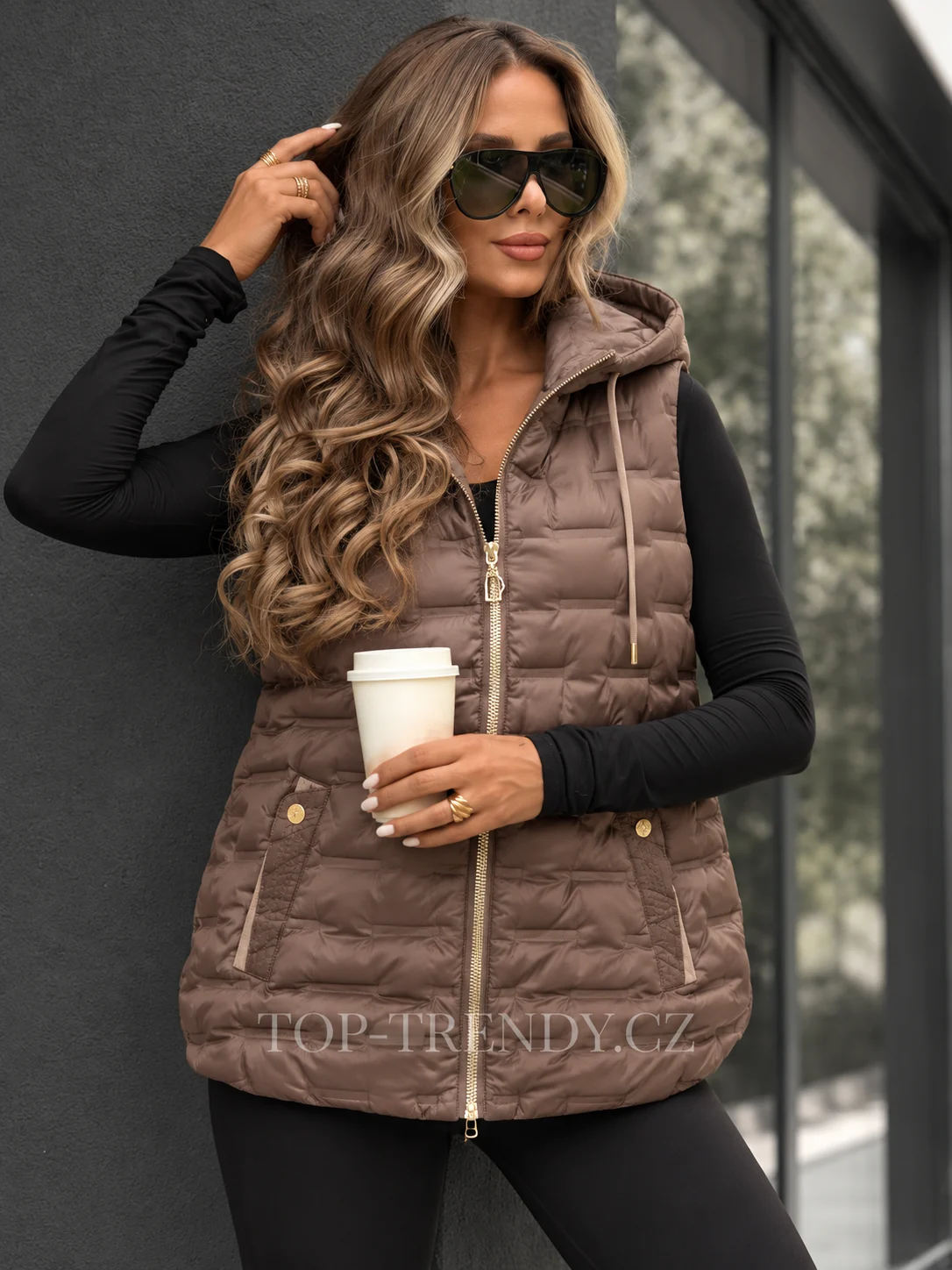 WOMEN'S QUILTED HOODED VEST NOIA (2659)