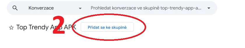 Krok 1 - Tlačítko Přidat se ke skupině