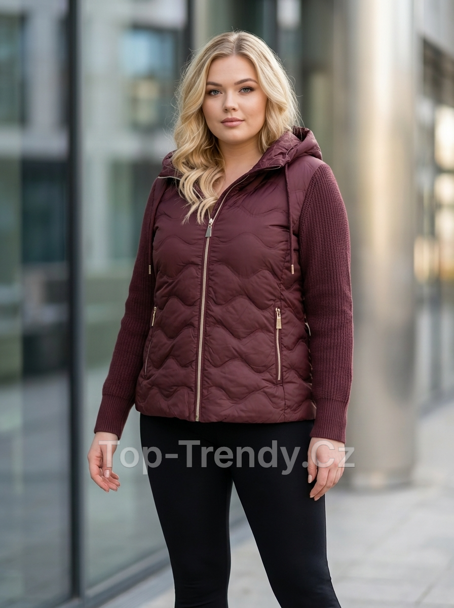 WOMEN'S QUILTED HYBRID JACKET WITH KNIT SLEEVES KLLIA