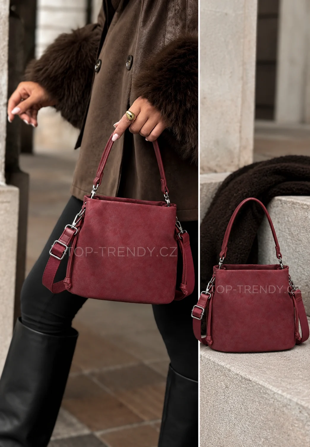 WOMEN’S SMALL CROSSBODY BAG WITH HANDLE INES