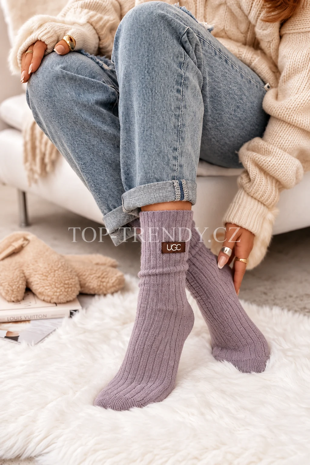 WOMEN'S WARM WOOL RIBBED SOCKS UGC