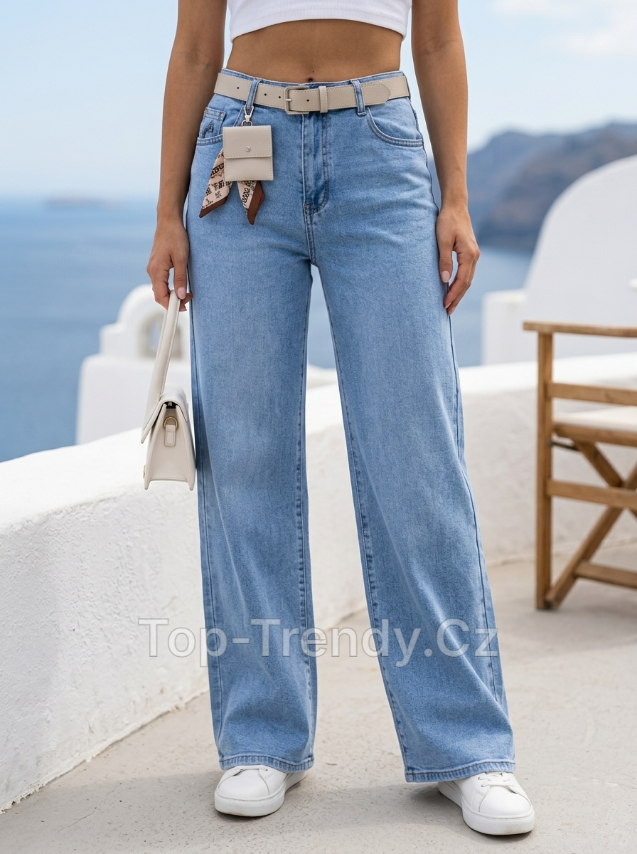 WOMEN'S WIDE-LEG JEANS WITH BELT ALANA