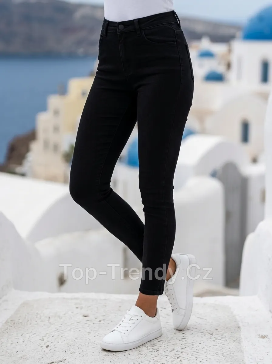 Dámské elastické skinny džíny s vysokým pasem Alana