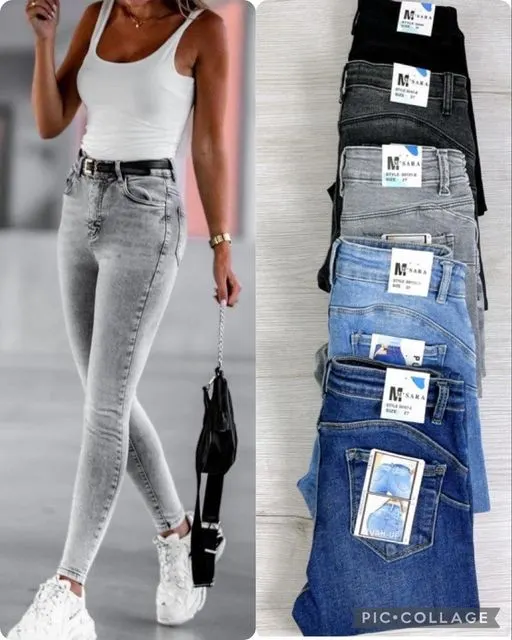 WOMEN'S ELASTIC HIGH-WAISTED SKINNY JEANS ALANA