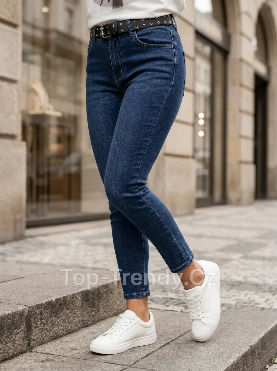 Dámské elastické skinny džíny s vysokým pasem Saisa