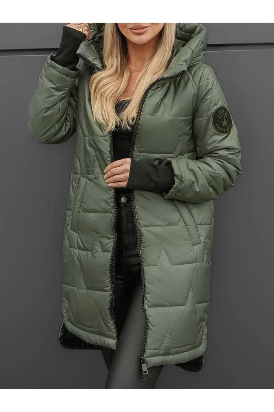 WOMEN'S LONGER QUILTED HOODED JACKET MAGALI