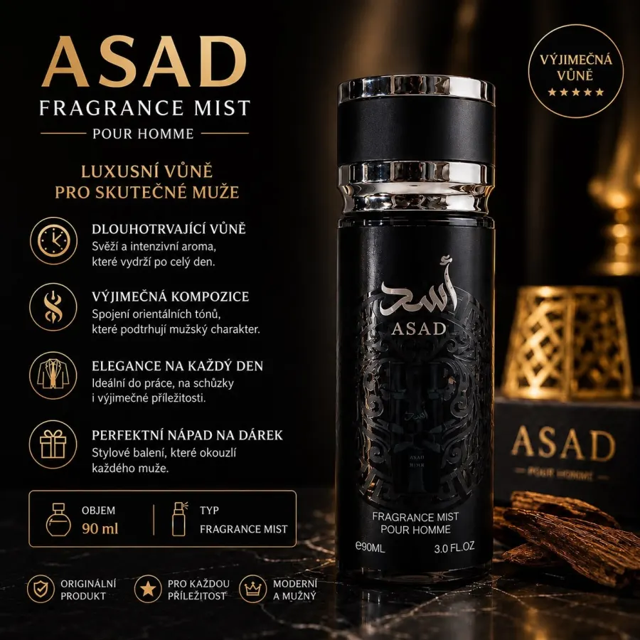 CLIVE DORRIS pánská tělová mlha inspirováno LATTAFA Asad EdP 90 ml