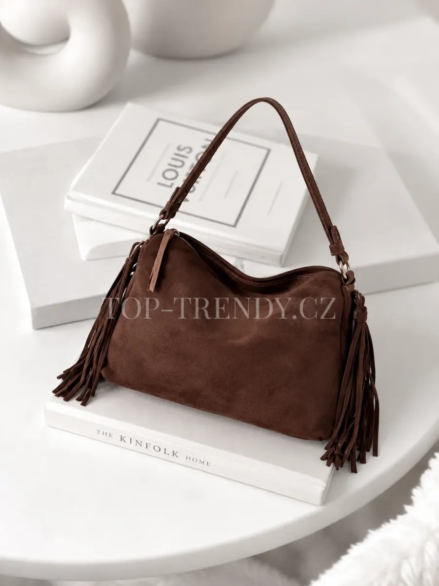WOMEN'S SUEDE-STYLE HANDBAG WITH TASSELS SADIE